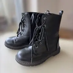【17cm】キッズ レースアップブーツ ブラック branshesのサムネイル