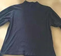 リブ編みハイネック長袖Tシャツ