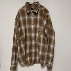 xlarge L長袖ネルシャツ　チェックシャツブラウン　L