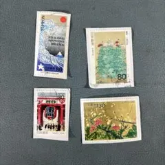中国切手 T.77 明清扇面画 6種セット 1982年 未使用（経年変色あり