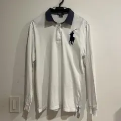 PoloRalphLauren長袖シャツホワイト ビックポニー刺繍