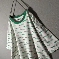 ブラックアイパッチ BEP リンガーネックTシャツ 総柄 バイカラー リブ XL