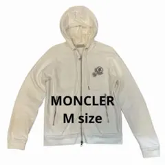 美品✨モンクレール MAGLIA CARDIGAN ロゴテープパーカー ホワイト