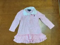 Ralph Lauren ピンク ストライプ ポロシャツ 24m 90cm
