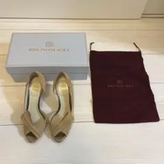 【美品、箱袋付】BRUNOMAGLI ベージュ ハイヒール 約22.5cm