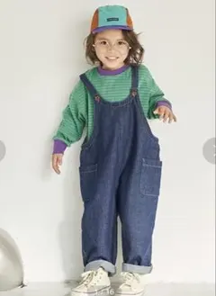 b・ROOM 無地オーバーオール　デニム　110 サロペットパンツ　激安