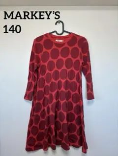 MARKEY’S ドット柄 長袖ワンピース (140)