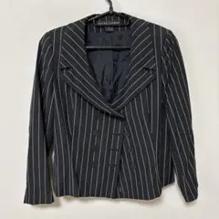 Ralph Lauren ブラック　ストライプ　ウール　ジャケット