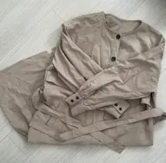 しまむら　リノルーセ　ベージュ ボタン付きワンピース　Lサイズ