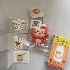 ちいかわ ステッカー マスコット チャーム グラス くりまんじゅう 5点セット