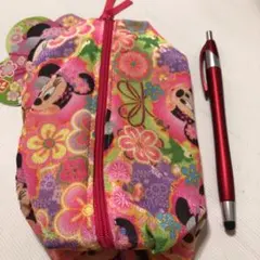 和柄ミニーマウスのミニポーチ　筆入