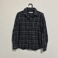 BACK NUMBER チェックシャツ 長袖 グレー Mサイズ