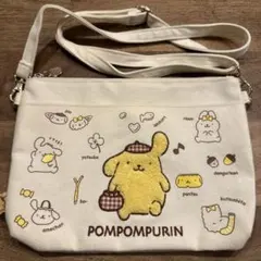 ポムポムプリン 刺繍ショルダーバッグ