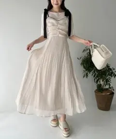 NICE CLAUP 肩リボンキャミワンピース