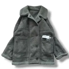 新品タグ付き LOWRYS FARM リバーシブル ボアジャケット グレーカーキ