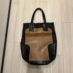 NEIL BARRETT レザー トートバッグ 黒/茶