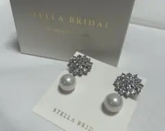 STELLA BRIDAL パール花モチーフイヤリング