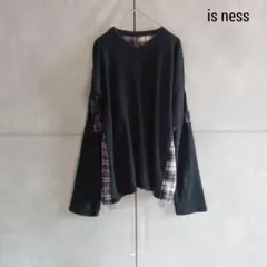 is ness イズネス チェック　切り替えし ロンtee 日本製 X4408のサムネイル
