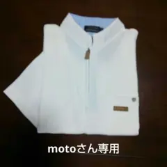 新品　KANSAI YAMAMOTO ホワイト ハーフジップ 半袖ポロシャツ Lのサムネイル