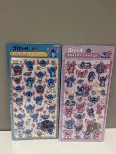 スティッチ　ボンボンドロップシール　らくがき　エンジェル