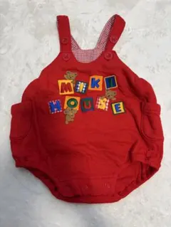 ミキハウス 赤色ロンパース クマ刺