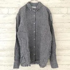 ユニクロ UNIQLO プレミアムリネンチェックシャツ 【M】ユニセックス 長袖のサムネイル
