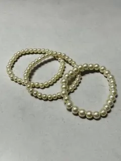プラスチックパール ブレスレット 3個セット