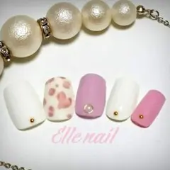 ハートヒョウ柄★ネイルチップ
