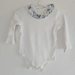RalphLauren☆フラワー柄襟の長袖ボディスーツ　9m　ホワイト　花柄