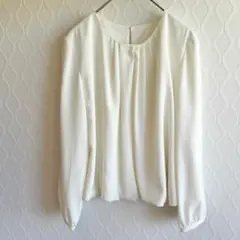 ✨エフデ✨ef-de 長袖カットソー ブラウス【9】白 トップス 上品 シンプル