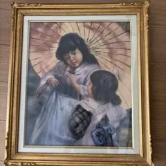 美人画、裸婦、油彩12号、芸子、山本英二、額縁、真作肉筆、高塚省吾