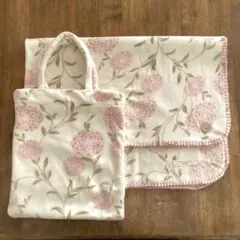 ローラアシュレイ ハーフケット ブランケット 人気エリン柄 収納用バック付