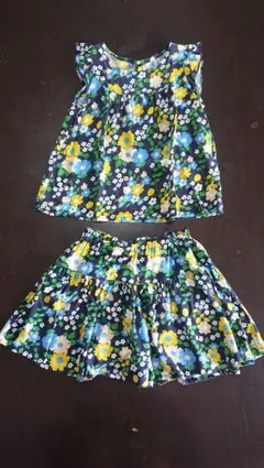 花柄キッズTシャツ セットアップ120センチ