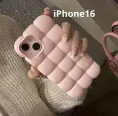 iPhone16 専用 ピンク クッションケース　スマホケース