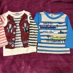ダブルビー マザウェイズ ロンT 長袖Tシャツ だまし絵 電車 新幹線のサムネイル