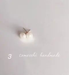 ホワイト淡水パール スタッドピアス