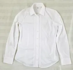 ユニクロ　白 レディース カッターシャツ M　ホワイト　長袖　襟付き