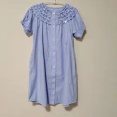 BeBe　水色フリル半袖ワンピース　130