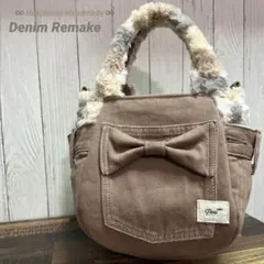 ふんわりトートバッグ▸︎▹︎デニムリメイク ▸︎▹︎ハンドメイド
