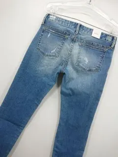 マウジーfringe cropped Skinny4スキニーデニムジーンズw26