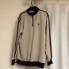 ベージュ ジッパー付き トレーナー M