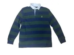 ポロラルフローレン　ラガーシャツ　緑　紺　サイズL