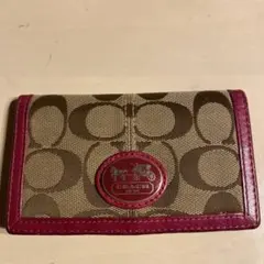 COACH カードケース ベージュ ピンク