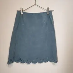 レストローズ ひざ丈 台形 フレアスカート ベロア風  Mくらい