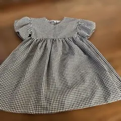 110サイズ 半袖チェック柄ワンピース