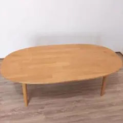 ☆無印良品 丸・サークル 天然木オーク材ダイニングテーブル 120cm