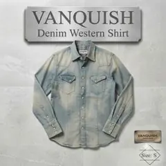 VANQUISH デニムウエスタンシャツ ライトブルー Sサイズ　Y2Kのサムネイル