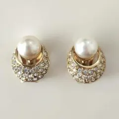 Christian Dior　ヴィンテージ　パール　クリップイヤリング