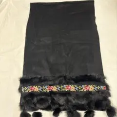 黒の花柄　ファーストール