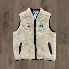 アンパンマン フリースベスト　ボアベスト　リバーシブル　総柄 100cm